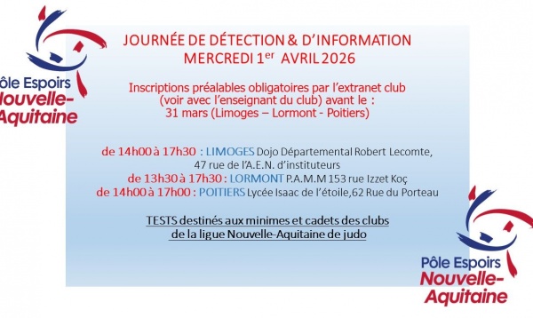 JOURNEE DETECTION PÔLE ESPOIRS NOUVELLE-AQUITAINE