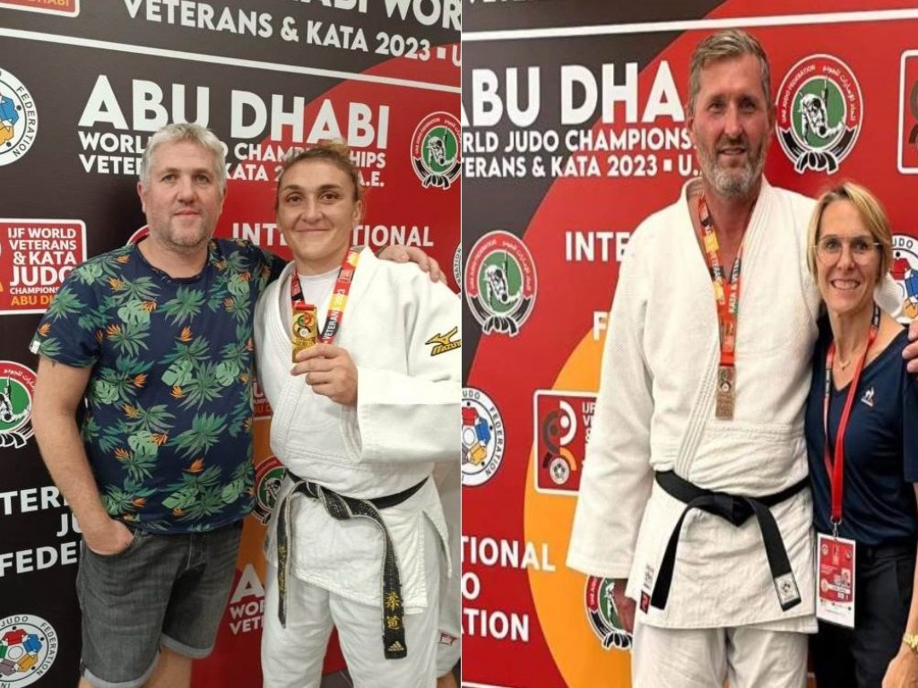Image de l'actu 'Félicitation à nos Judokas qui ont participé aux Championnat du monde Vétéran qui s’est déroulé Abu Dhabi ELODIE DI MARC0 FINI 1ER Dans la catégorie -60 licencié au Judo Club Jurançon LIONEL LAUTIER FINI 3ème dans la catégorie +100 licencié au Dojo Anglo'