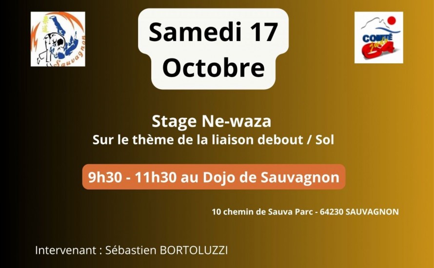 Le samedi 17 octobre 2026, un stage de Ne-Waza sera organisé au dojo de Sauvagnon.