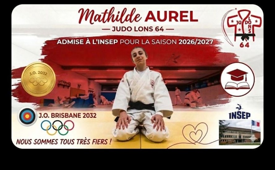???? Bonne nouvelle du jour !  Le Comité Judo 64 est fier de compter une judoka supplémentaire sur les tatamis de l’INSEP.  Toutes nos félicitations à Mathilde Aurel ainsi qu’au Judo de lons 64 pour ce magnifique parcours.